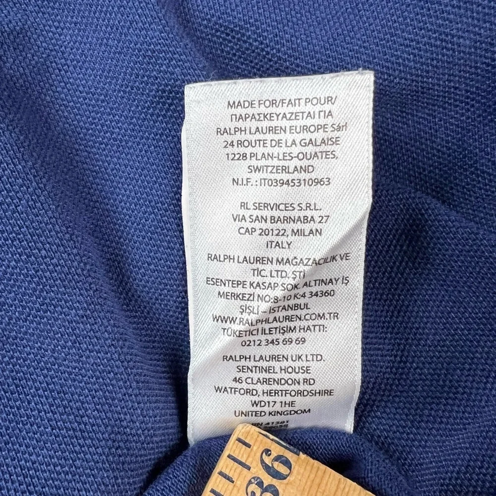Vintage Polo Ralph Lauren Men's Classic Fit Tripple Pony Polo Shirt Navy Size XL